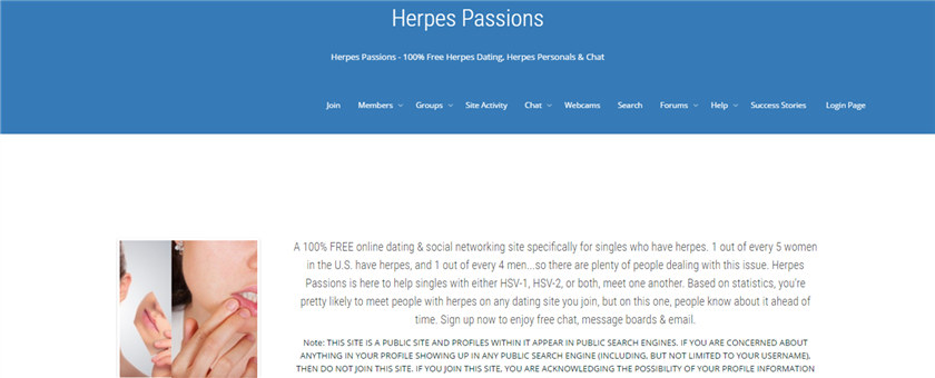 herpespassions.com homepage